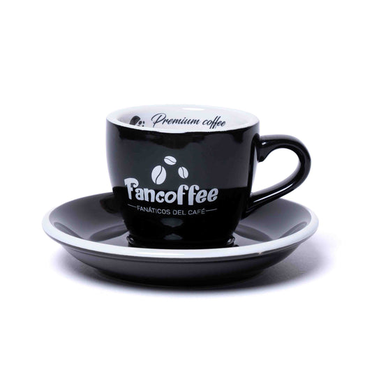 TAZA Y PLATO COLOR NEGRO 80ML