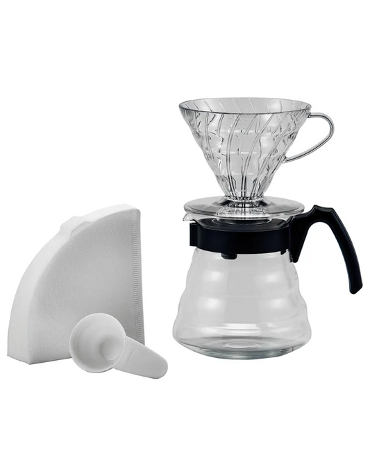 KIT HARIO V60 DRIPPER 02 PLÁSTICO COLOR NEGRO